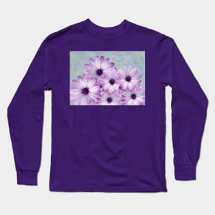 Purple Daisy Flowers Long Sleeve T-Shirt